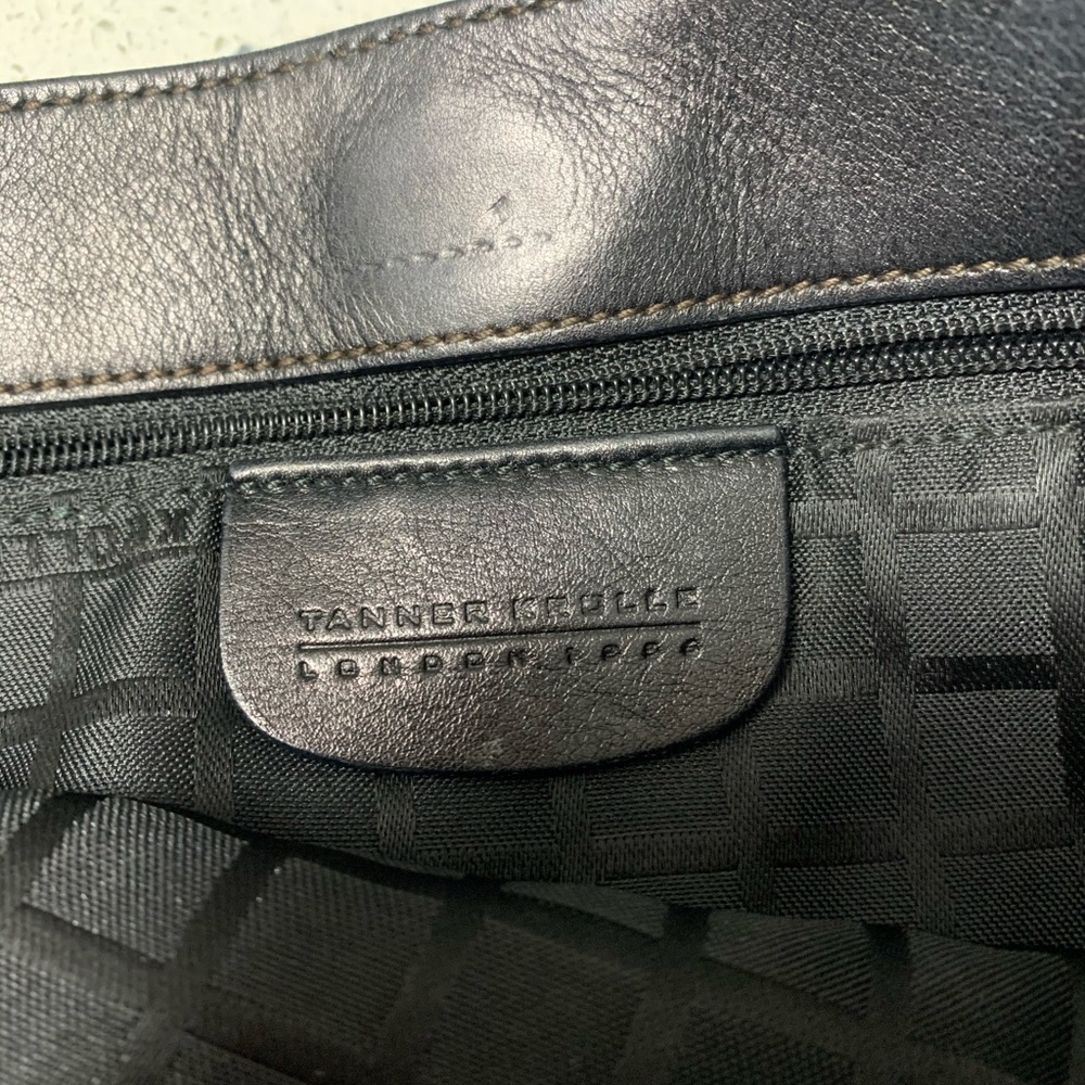 TANNER KROLLE black leather brown suede bag purse - Picture 6 of 9